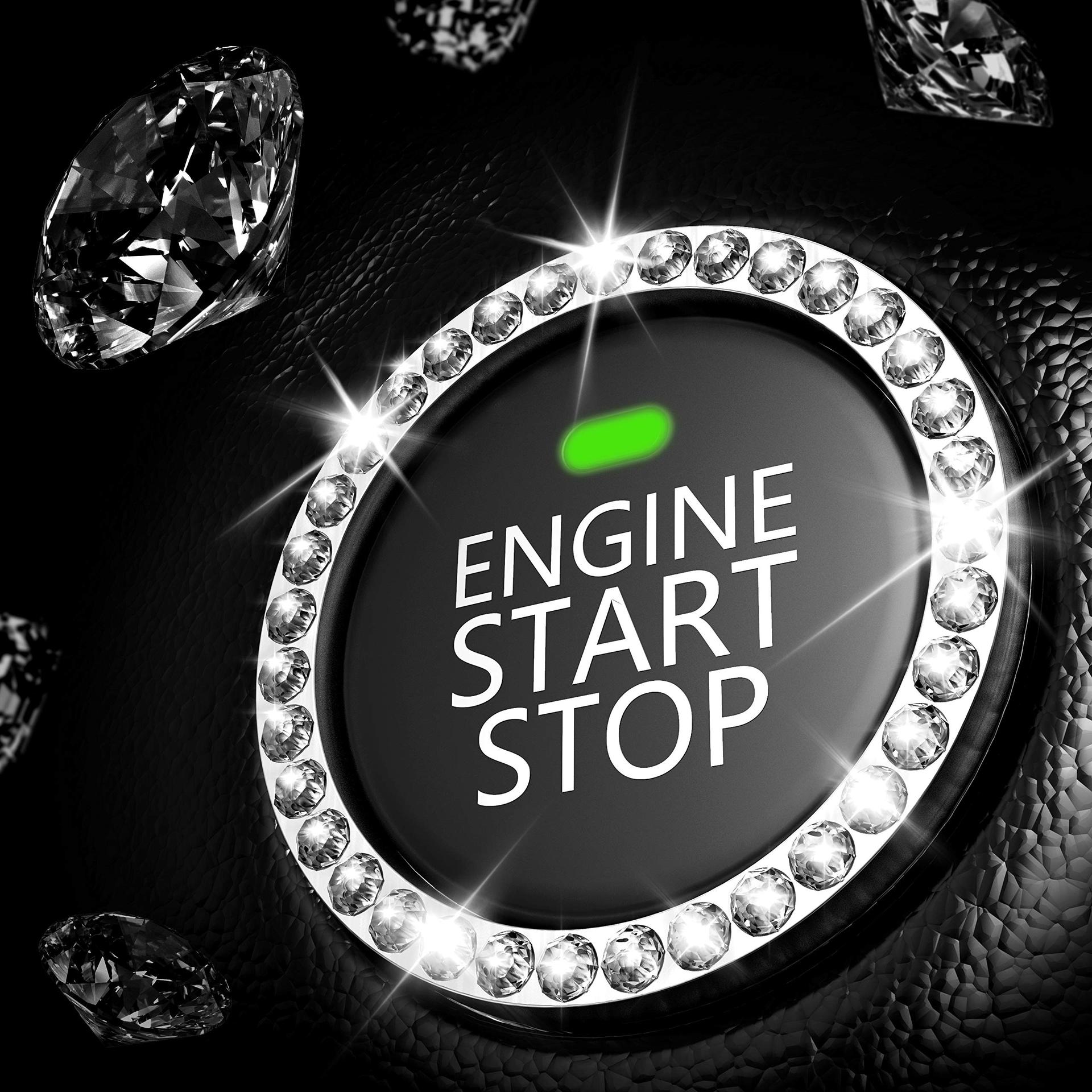 Crystal Diamond Car Stickers One-Click Ingation Engine Start Stop Ring –  Quickship